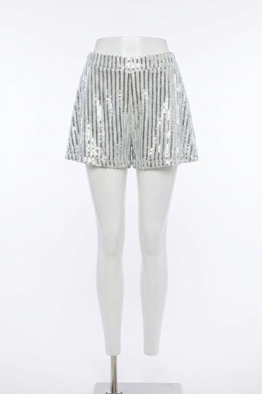 NEW BUDDYLOVE laura sequin top & short set in silver